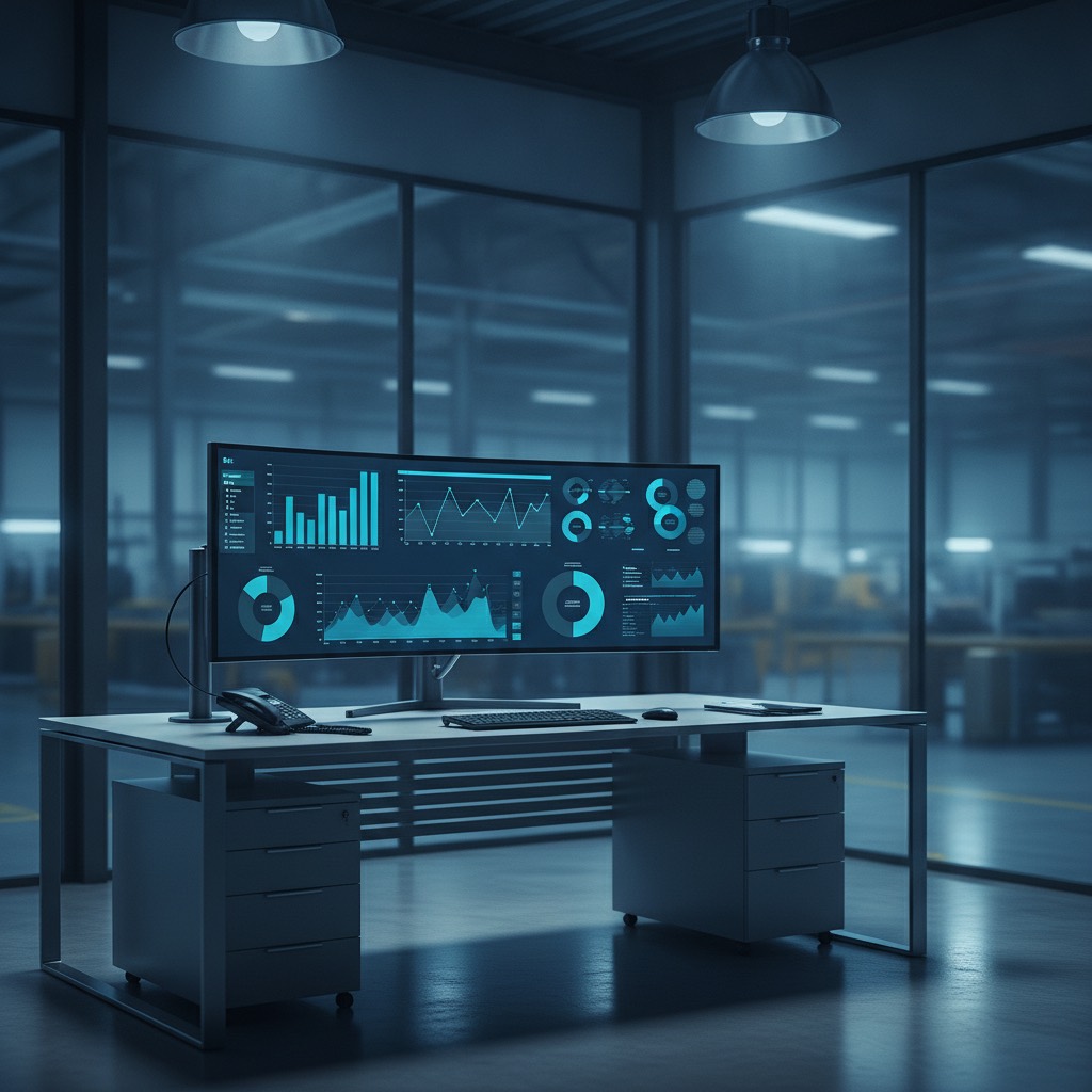 Financeiro industrial analisando extrato bancário com Open Finance integrado ao ERP