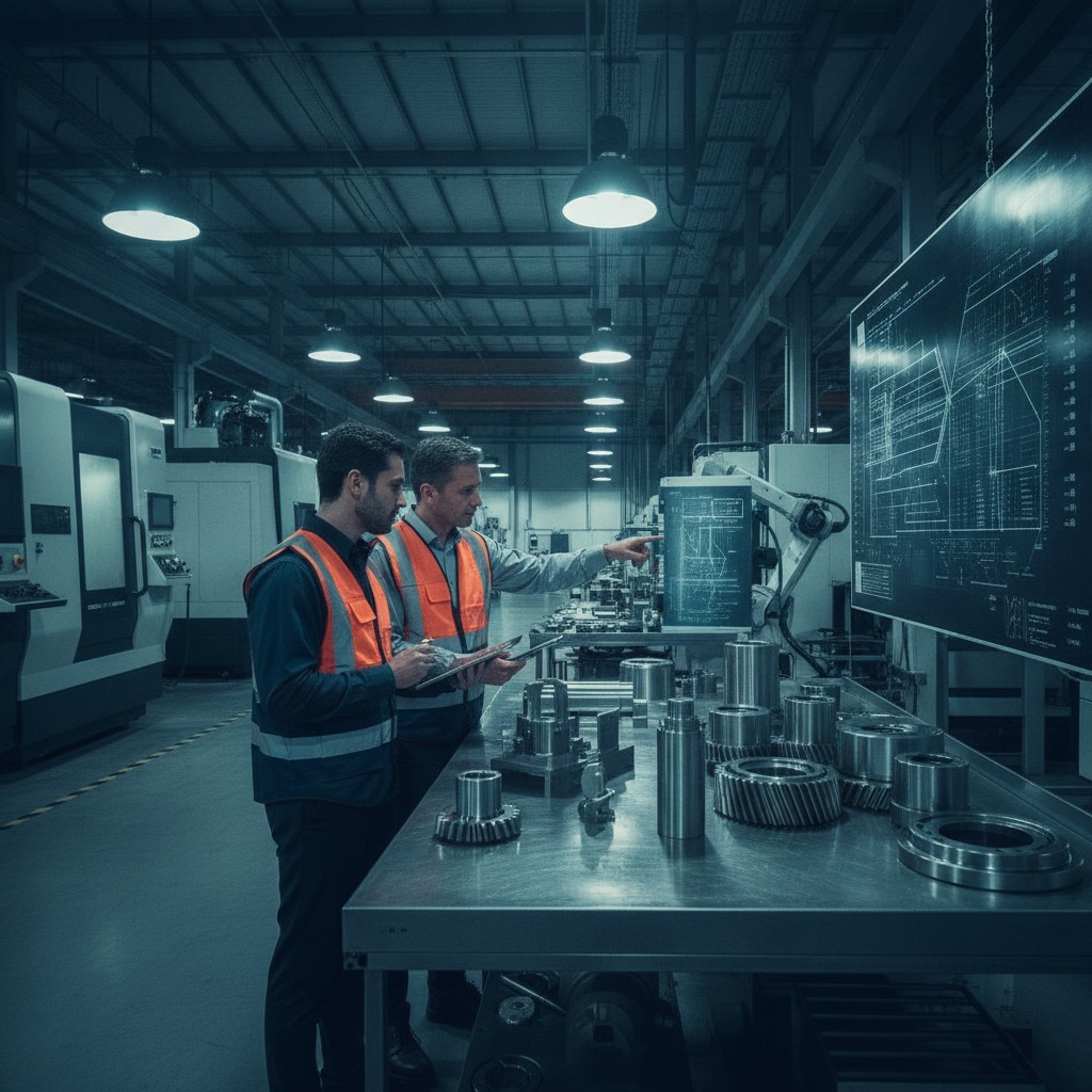 Vendedor industrial em reunião com cliente B2B — venda recorrente fábrica